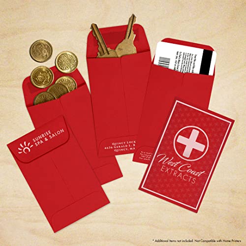 LUXPaper Coin Envelopes Ruby Red 2 1/4 x 3 1/2 Inch 50 Pack
