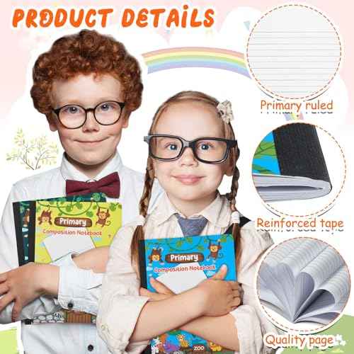 Dunzoom 30 Pack Operation Christmas Primary Journal Primary Composition Books 9.75" x 7.5" Pre-k Wide Ruled Writing Story Journal with Picture Space for Christmas Charity Donation