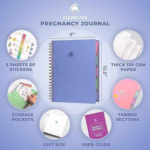 Clever Fox Pregnancy Journal & Memory Book - Pregnancy Planner & Notebook for Expecting Moms ? Baby Keepsake, First Time Moms Gift (Lavender, 9" x 10.5")