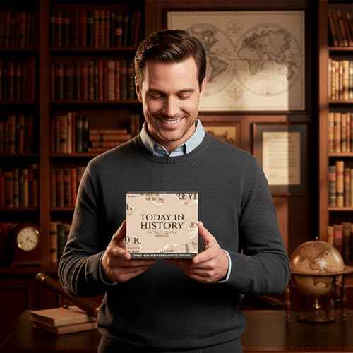 Today in History Perpetual Calendar | Daily World History Facts Desktop Calendar, This Day In Amazing History Trivia Facts & Achievements | History Buff Gift Page A Day Box Calendar with Historical Info For Every Day of The Year