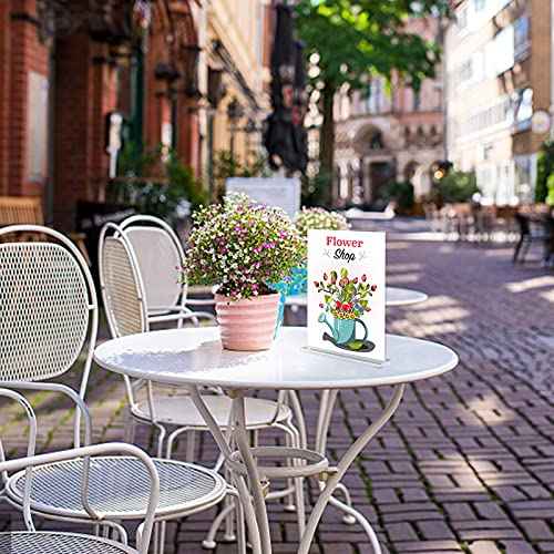8.5 x 11 inches Clear Table Menu Display Stand Desktop Display Stand Paper Holder Table Top Sign Holder Suitable for Restaurants, Office, Home, Store (10 pcs 8.5x11 inch)