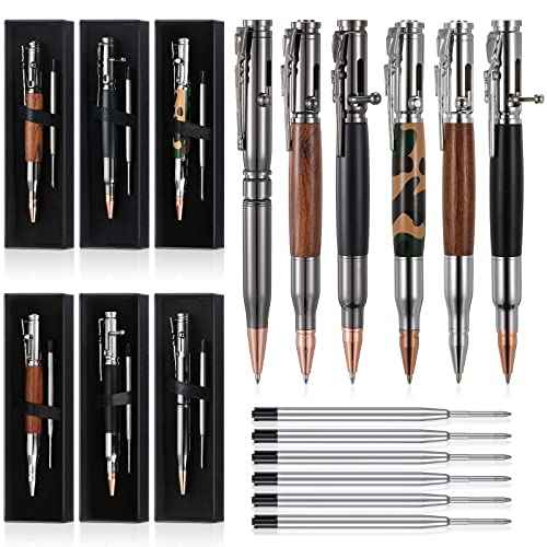 Crtiin Bullet Pens for Men Bolt Action Ballpoint for Gun Lover with Pen Gift Box and Black Ink Refills Father's Day Thanksgiving Day Christmas Office Decor Gift