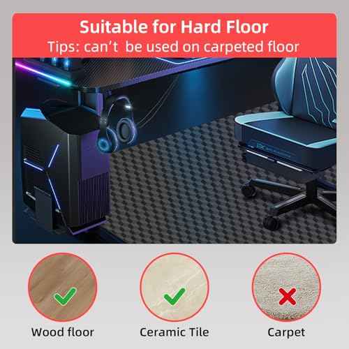AiBOB Gaming Chair Mat for Hardwood Floors - 48"x36" Office Chair Mat for Hard and Tile Floor | Anti-Slip Protector Mat | Computer Desk Floor Mat for Rolling Chairs, Not for Carpet