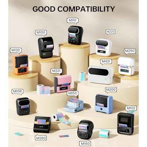 M110 Thermal Labels, Compatible with Phomemo M110/M100/M250/M220/M108/M120 Label Maker, Black On Gold Self-Adhesive for Small Business, 40X30mm, 1380/6Roll