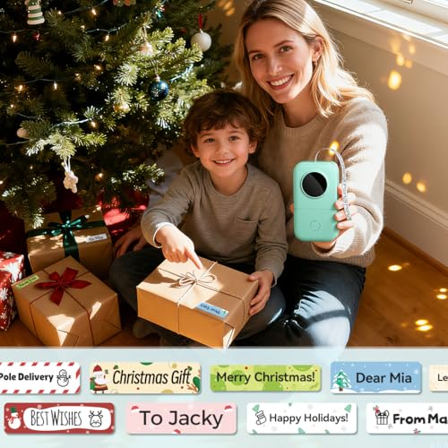 Phomemo D30 Label Maker Machine, Portable Bluetooth Mini Label Printer, Smartphone Handheld Thermal Sticker Small Labeler Multiple Templates Font Icon Inkless Custom Label for Home Kids School Items