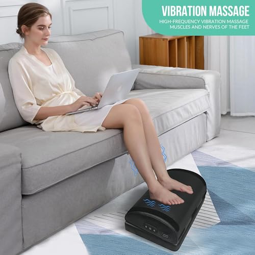 Snailax Black Heated Foot Rest Under Desk with Vibration and Memory Foam