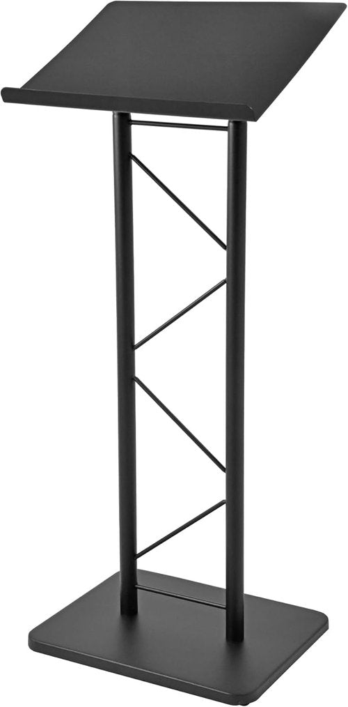 Kingdom KML7B Large Portable Lectern - Slanted Church Pulpit & Conference Podium | Black Metal Finish