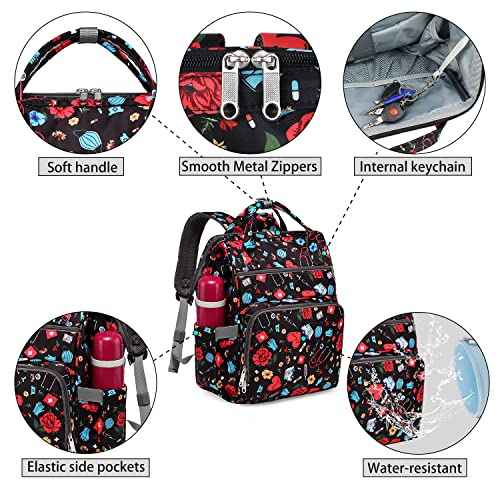 Gatycallaty Large Backpack Purse for Women - 10.6"L x 7.6"W x 16.4"H, 20L Capacity, 2 Compartments and 12 Pockets, Holds up to 15.6" Laptop