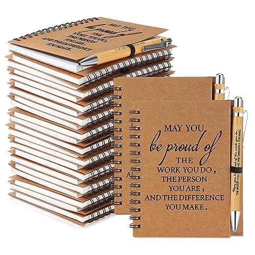 Honoson 30 Sets Employee Appreciation Gifts Appreciation Notebooks with Ballpoint Pens Mini Spiral Inspiration Journal Bulk Thank You Gifts for Vet Tech Week Employee Medical Assistant Coworker