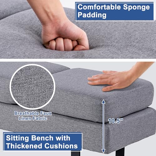 GIANTEX 3-Seater Waiting Room Chair Bench, 660 Lb Capacity, Upholstered Guest Bench