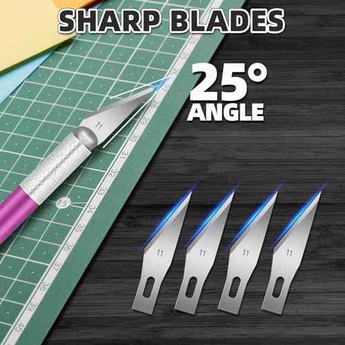 55 Pack Exacto Knife, Hobby Knife Set with 5 Craft Knives and 50 Precision Knife Blades(#11) for Art,Scrapbooking,Carving, DIY, Cutting, Stenciling by EGYPAMID