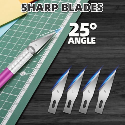 55 Pack Craft Knife Set with Precision Blades for Art & DIY Projects