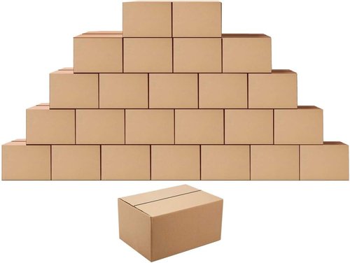 Shipping Boxes | Corrugated Cardboard Mailers - 8x6x4 Inches, Pack of 25 for Moving & Mailing