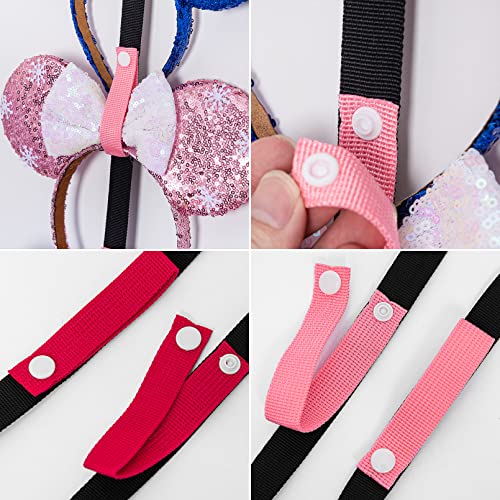 Gocasmus 3 Pcs Mouse Ears Headband Holder Wall Organizer Display Stand - Red