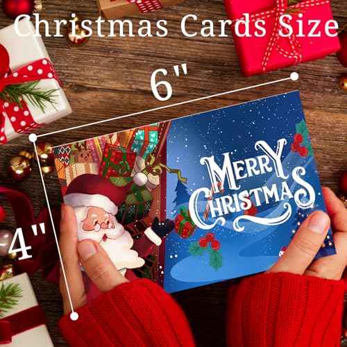 32 Christmas Card Bulk 2025 Special Xmas Season, Assorted Christmas Card Box with Envelopes, Matching Stickers Holiday Greeting Cards with Blank Inside - 4 x 6 Inch Perfect to Send Warm Holiday Wishes to Family Business Friends