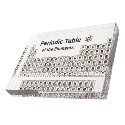 Srliya Real Elements Periodic Table Acrylic Display – Portable Classroom Chemistry Kit