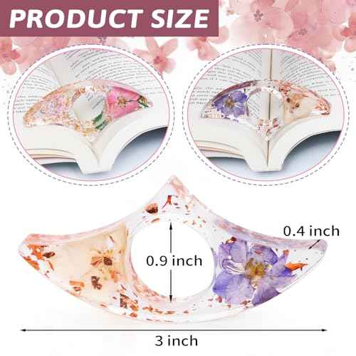 Book Page Holder, Kaluofan 2PCS Thumb Book Page Holder, Book Accessories for Reading Lovers, Handmade Dried Flower Book Opener Holder Thumb, Meaningful Gifts for Book Lovers Teachers Students