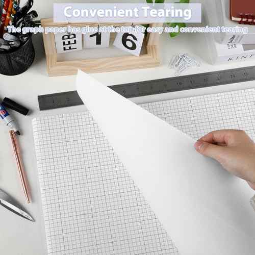 gisgfim 50 Sheets Large Graph Paper 24 x 36 In Graph Paper Pad 1/4 In Ruled Large Grid Paper Sheet Blueprint Paper Engineering Paper Poster for Architect Designer Mathematician Draftsman(White£©
