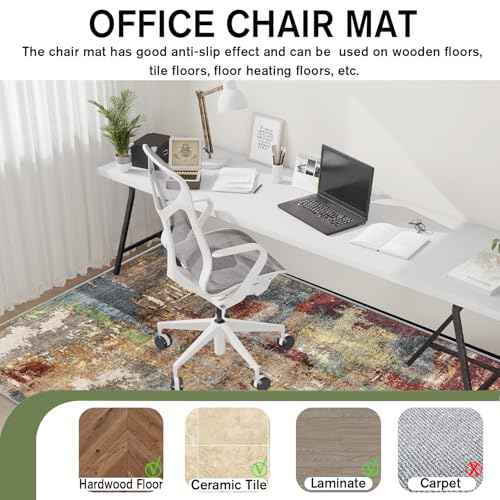 WTHYGB Office Chair Mat for Hardwood Floor Abstract Washable Desk Throw Rug for Rolling Chair Non-Slip Computer Chair Protector 36¡±x60¡±