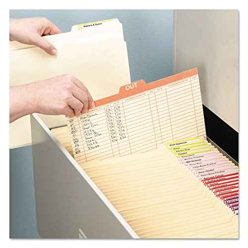 Smead Out Guide Printed Forma Style, 1/5-Cut Tab Center Position, Guide Height, Letter Size, Manila, 100 per Box (51910)
