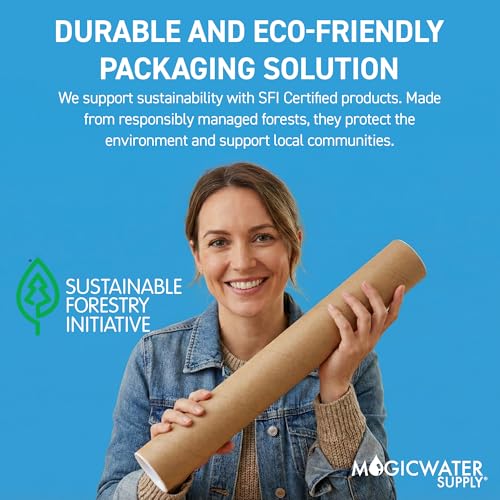 10 Pack 3x26 Inch Kraft Mailing Tubes with End Caps - Lightweight & Durable