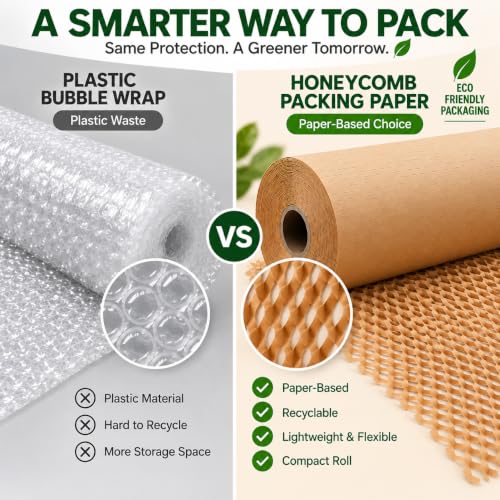 Besitek Honeycomb Packing Paper 12 x 200 ft - Bubble Wrap Alternative