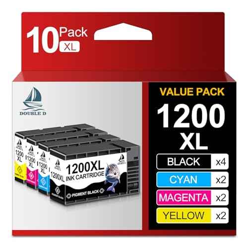 DOUBLE D Maxify 1200 Ink Cartridges Compatible for Canon PGI-1200XL PGI 1200 XL Pigment, High Yield Work with Maxify MB2720 MB2050 MB2350 MB2320 MB2020 MB2120 (4BK,2C,2M,2Y) 10 Pack