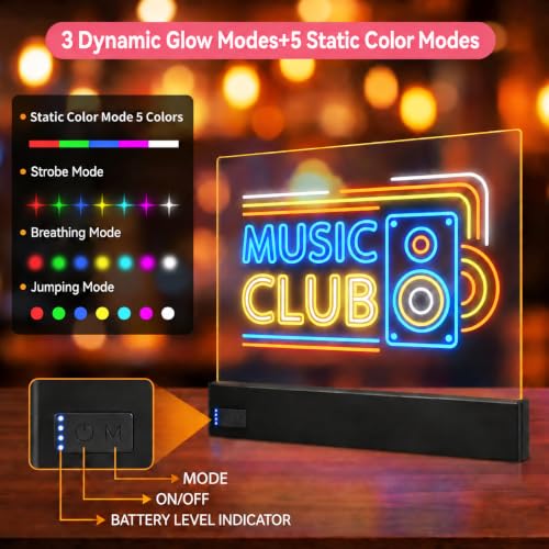 Fashlits 16-Inch LED Note Board with 8 Dry Erase Markers & Variation Black+8 Light Effects