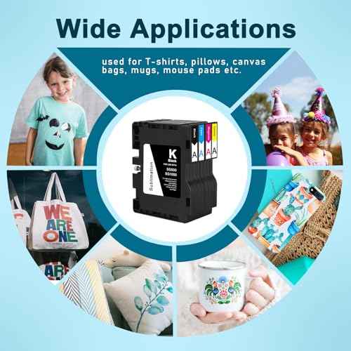 SG500 SG1000 Sublimation Ink Cartridge Compatible with Sawgrass Virtuoso SG500 SG1000 Printers 4-Pack Black, Cyan, Magenta, Yellow (B-Series)