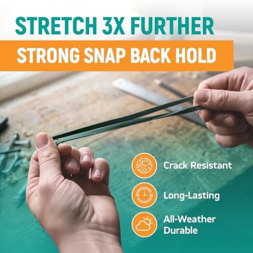 PlasticMill Dark Green 33 Rubber Bands, 100-Pack