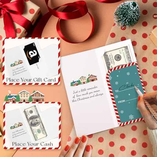 30 Pack Christmas Money Holders for Cash, Christmas Money Cards with Envelopes for Cash Gift Cards in 6 Assorted Festive Designs