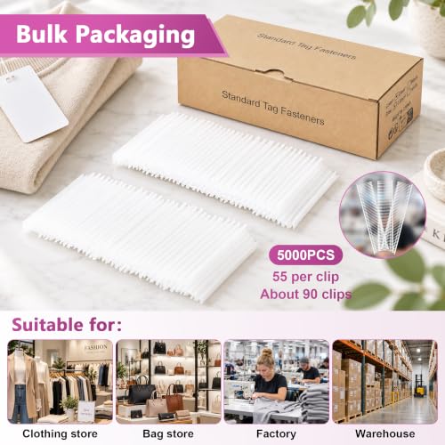 PAG-Mass 0.5 inch Tagging Gun Fasteners 5000pcs Transparent for Clothing