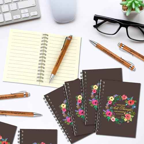 50 Sets Christian Gifts Bulk Prayer Journal with Bible Verse Pen and Inspirational Notepad Church Favor in Bulk for Staff, Teacher, Pastor, Thanksgiving Christmas Family Gifts (3.9 x 5.5 in)