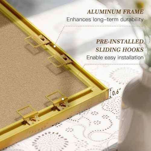 Linen Bulletin Board, 24"x18", White Cork Board for Wall, Gold Aluminum Frame, Upgraded Canvas Pinning Surface, 10 Push Pins, White