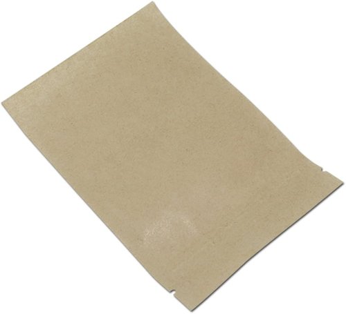 PABCK Clear Front Stand-Up Airtight Bags - 50 Pcs Brown Kraft Paper | Resealable 3.9x5.9 Inch Food Storage