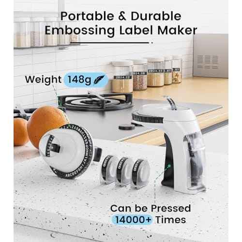 Embossing Label Maker Machine with Tapes, Vintage Manual Label Maker Embossed, Retro 3D Embosser Old School Labeler with 3 Rolls 9mm Labels-Waterproof for Home Office Kids DIY Craft Scrapbook
