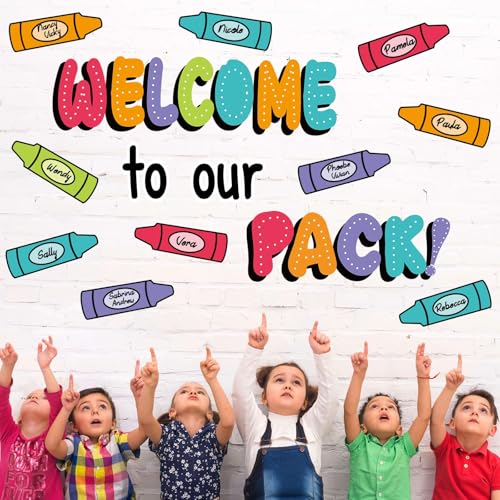 VABAMNA Rainbow Classroom Bulletin Board Decorations Set - Welcome Banner & Borders