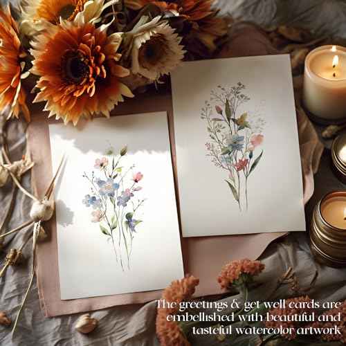 100 PACK Blank Cards with Envelopes, Blank Greeting Cards 4x6, Beautiful Blank Greeting Cards, Elegant Floral Note Cards with Peel-and-Seal Envelopes, Empty Stationary Set For All Occasions