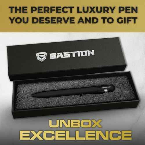 BASTION¢ç Luxury Bolt Action Pen, Durable Professional Ballpoint Pen with Fine Tip, EDC Pen, Ink Refillable Pen for Birthday Gift, Travel Pen for School and Work