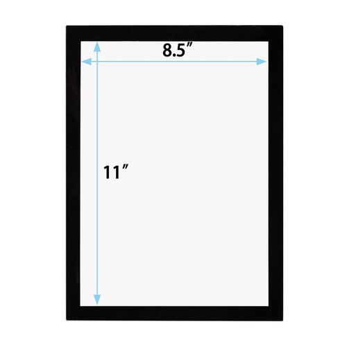 JIUYE 8.5x11 Magnetic Sign Holder Wall Mount,Self-Adhesive Plastic Display Frames,Clear PVC Sign Holder with Magnet Strip Border for Window/Door/Fridge/Document Notice Paper(12Pcs,Black)