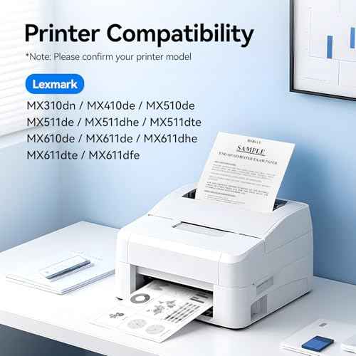 60F1000 Toner Cartridge Black with Chip 1-Pack Replacement Compatible with Lexmark MX310dn MX410de MX510de MX511de MX511dhe MX511dte MX610de MX611de MX611dhe MX611dte MX611dfe Laser Printer Ink Copier