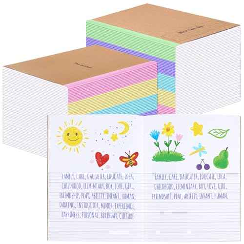 Henoyso 40 Pcs Primary Composition Notebook 9 3/4 x 7 1/2 Inch Kids Journal, Back to School Supplies, K-2 Primary Writing Notebook for Kids Student Draw and Write Story Journal (Macaron Color)