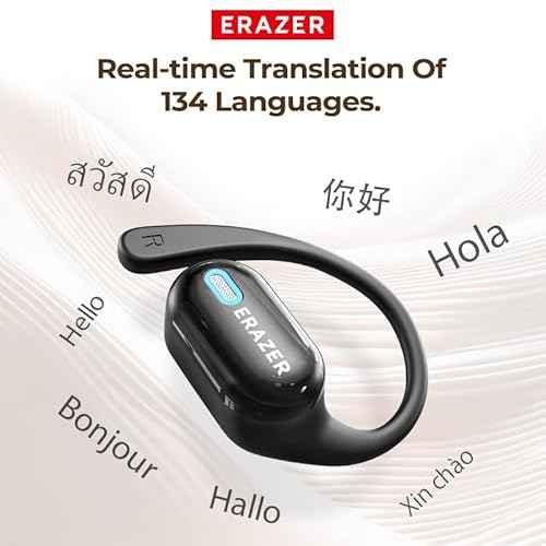 XP18 AI Translation Earbuds Real Time,134 Languages Translator Device No Subscription,Bluetooth 6.0 Translator Earbud 3-in-1 with 7 Translation Modes for Travel Business Meeting Learning Black