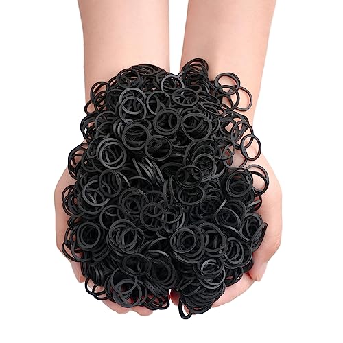 AIWOQI 2000pcs Mini Rubber Bands Black 0.5 inch – Small Elastic Ties for Office, Home & Craft