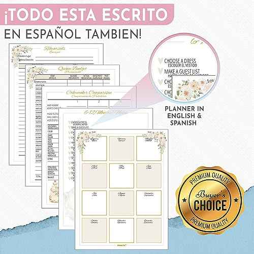 Happy 15th Birthday My Quinceanera Planner Bilingual English Spanish with to-do lists, Budget Tracker, Guest Lists, Mis Quince Party Ideas for XV A?os celebration by iPlanner Pro XV Collection Neutral (Neutral - Floral)