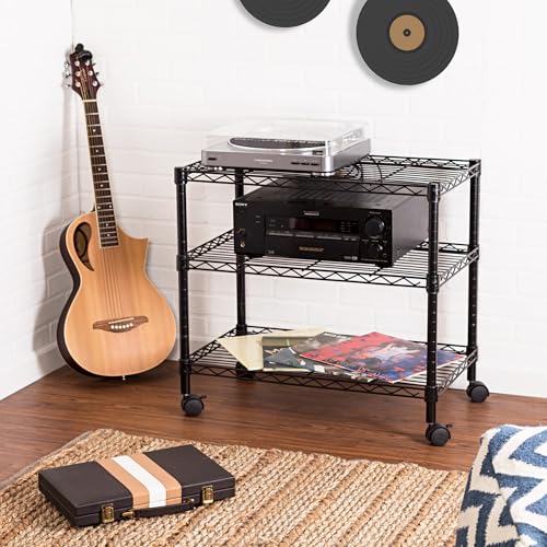 Honey-Can-Do 3-Tier Media Cart CRT-09693 Black