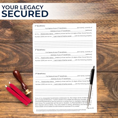 Zastic! 3-Pack Last Will & Testament Kit — Blank Forms, Guide & Envelopes