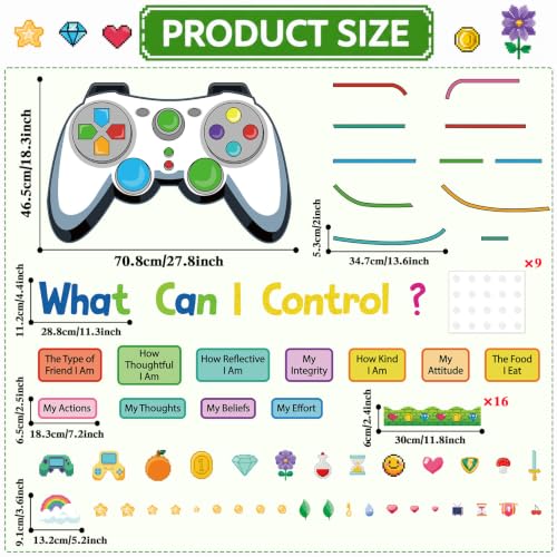 OBUSATT Video Game Bulletin Board Set Back to School Classroom Decorations - Growth Mindset & Mental Health Cutouts