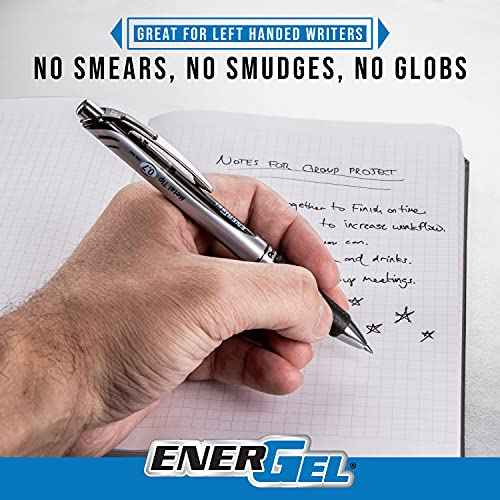 Pentel EnerGel RTX Retractable Liquid Gel Pen, 0.7mm, Note-Taking Hue, Navy, Blue, and Sky Blue Ink, Pack of 3 Pens (BL77LBNBP3M)