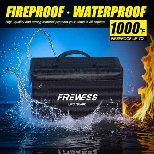 2pack Lipo Battery Safe Bag, Fireproof Explosionproof Safe Pouch, Large Capacity Battery Guard for Charge and Storage